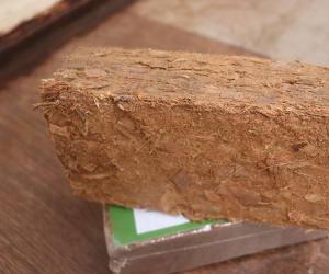 Eco-friendly husk chips bricks for sustainable gardening and horticulture